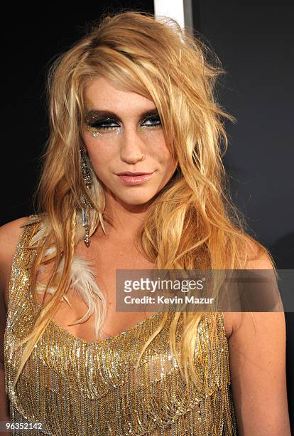 Ke$ha arrives at the 52nd Annual GRAMMY Awards held at Staples Center on January 31, 2010 in Los Angeles, California.