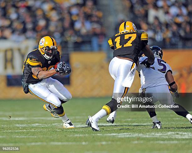 Running back Willie Parker of the Pittsburgh Steelers carries the ball during a game on December 27, 2009 against the Baltimore Ravens at Heinz Field...