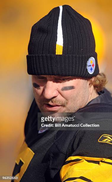 Quarterback Ben Roethlisberger of the Pittsburgh Steelers awaits the start of a game on December 27, 2009 against the Baltimore Ravens at Heinz Field...