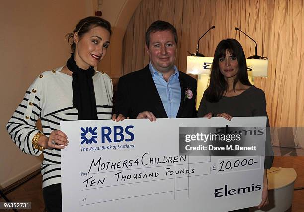 Yasmin Le Bon, Managing Director of Elemis Sean Harrington and Lisa B attend the party to celebrate Elemis' 20th anniversary in association with...