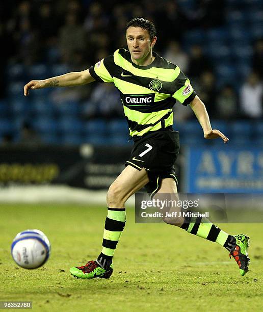 Robbie Keane of Celtic in action during the Clydesdale Bank Scottish Premier League match between Kilmarnock and Celtic at Rugby Park on February 2,...