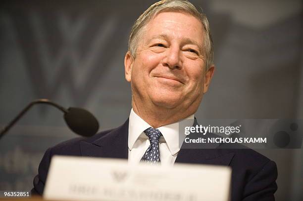 Crown Prince Alexander II of Serbia smiles while being introduced at the Woodrow Wilson Center in Washington on February 2, 2010 during a forum...