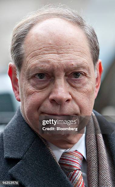 Irving Picard, partner at Baker & Hostetler LLP, pauses during an interview outside U.S. Bankruptcy Court in New York, U.S., on Tuesday, Feb. 2,...
