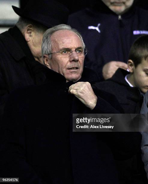 Sven Goran Eriksson the Director of Football at Notts County looks on during the FA Cup sponsored by E.ON 4th Round Replay match between Wigan...