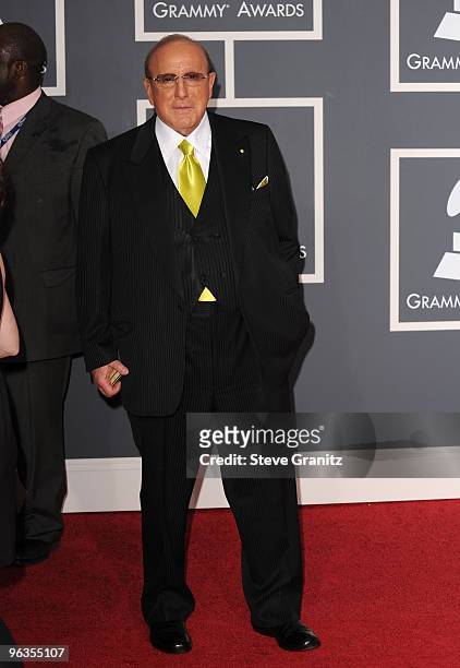 Of Sony Music Entertainment Worldwide Clive Davis arrives at the 52nd Annual GRAMMY Awards held at Staples Center on January 31, 2010 in Los Angeles,...
