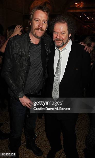Rhys Ifans and Mike Figgis attend the party to celebrate the 135th anniversary of The Criterion restaurant, at The Criterion on February 2, 2010 in...