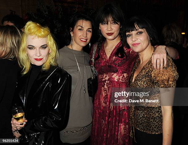 Pam Hogg, Anastasia Webster, Daisy Lowe and Pearl Lowe attend the party to celebrate the 135th anniversary of The Criterion restaurant, at The...