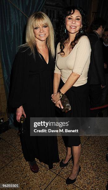 Jo Wood and Marie Helvin attend the party to celebrate the 135th anniversary of The Criterion restaurant, at The Criterion on February 2, 2010 in...