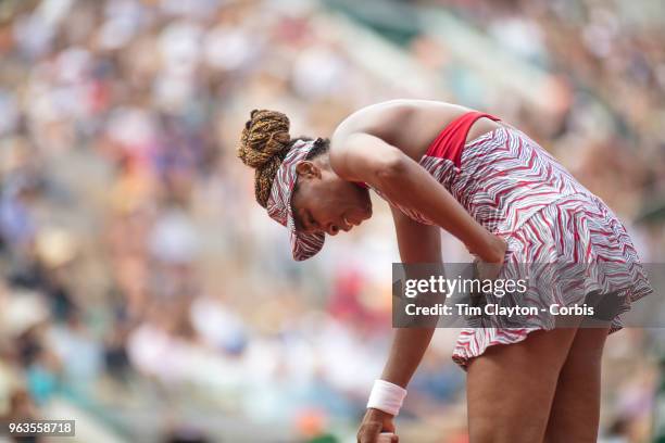 French Open Tennis Tournament - Day One. Venus Williams of the United States during her loss to Wang Qiang of China on Court Suzanne-Lenglen in the...