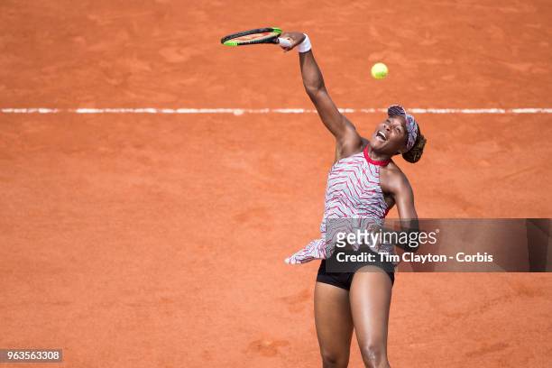 French Open Tennis Tournament - Day One. Venus Williams of the United States in action during her loss to Wang Qiang of China on Court...