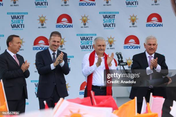Turkish Prime Minister and Vice Chairman of Turkey's ruling Justice and Development Party, Binali Yildirim attends AK Party's rally in Siirt, Turkey...
