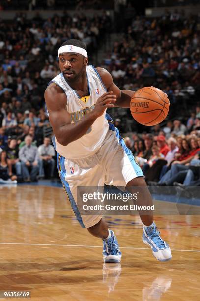 Ty Lawson of the Denver Nuggets drives against the Los Angeles Clippers during the game on January 21, 2010 at the Pepsi Center in Denver, Colorado....