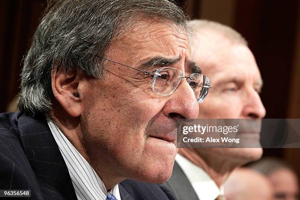 Director Leon Panetta and National Intelligence Director Dennis Blair testify during a hearing before the Senate Intelligence Committee February 2,...