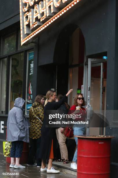 Tanya Burr seen arriving at the Southwark Playhouse for new play 'Confidence' by Boundless Theatre in which she is making her London stage debut on...