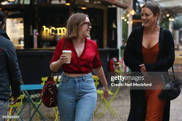 Tanya Burr seen arriving at the Southwark Playhouse for new play 'Confidence' by Boundless Theatre in which she is making her London stage debut on...