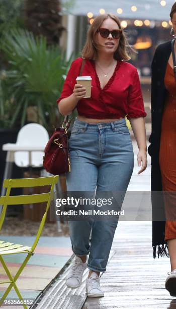 Tanya Burr seen arriving at the Southwark Playhouse for new play 'Confidence' by Boundless Theatre in which she is making her London stage debut on...