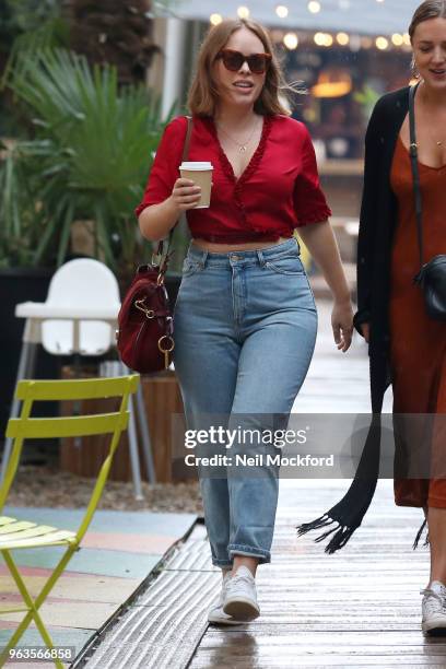 Tanya Burr seen arriving at the Southwark Playhouse for new play 'Confidence' by Boundless Theatre in which she is making her London stage debut on...