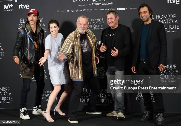 Oscar Jaenada, Joana Ribeiro, Terry Gilliam, Sergi Lopez and Jordi Molla attends the photocall of 'El hombre que mato a Don Quijote' at NH Collection...