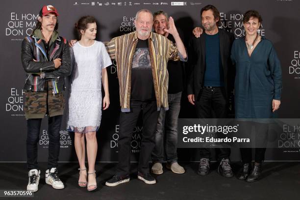 Oscar Jaenada, Joana Ribeiro, Terry Gilliam, Sergi Lopez and Jordi Molla attend the 'The man who killed Don Quixote' photocall at Eurobuilding hotel...