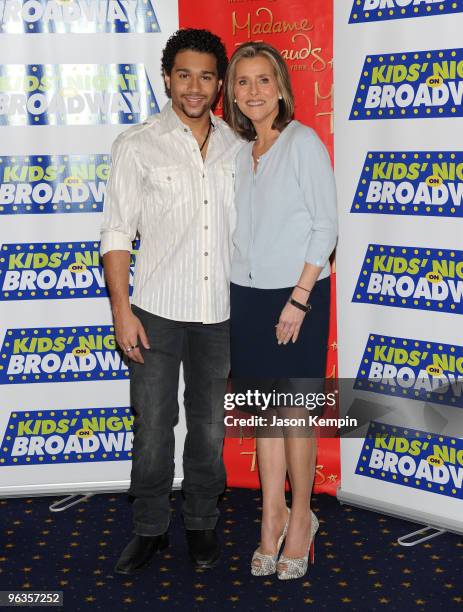 Actor Corbin Bleu and TV personality Meredith Vieira attend the 14th Annual Kids' Night On Broadway "Fan Festival" at Madame Tussauds on February 2,...