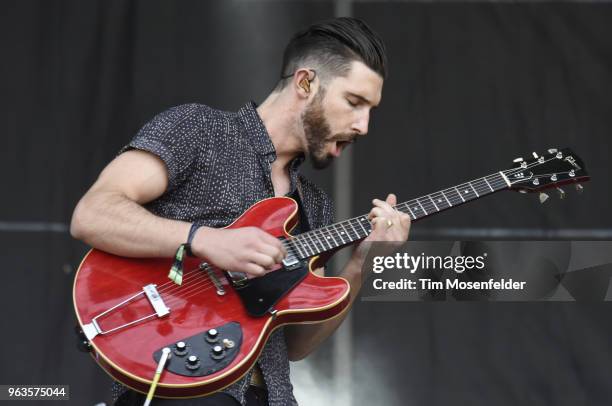 Aric Chase Damm of The Brevet performs during the 2018 BottleRock Napa Valley Music Festival at Napa Valley Expo on May 27, 2018 in Napa, California.