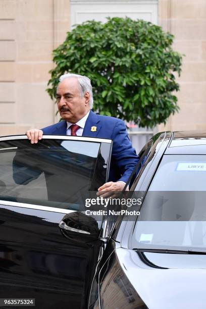 Arrival at the Elysée Palace of Marshal Khalifa BELQASIM HAFTAR, Commander-in-Chief of the Libyan National Army, for the International conference on...