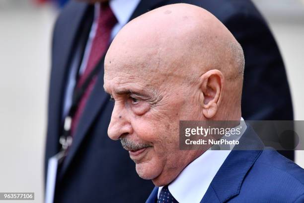 Arrival at the Elysée Palace of Mr. Aguila SALEH, Speaker of the House of Representatives of Tobruk, for the International conference on Libya, on 29...
