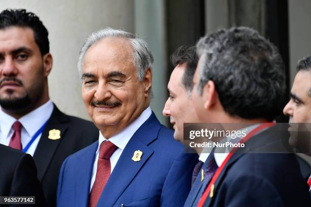 Arrival at the Elysée Palace of Marshal Khalifa BELQASIM HAFTAR, Commander-in-Chief of the Libyan National Army, for the International conference on...