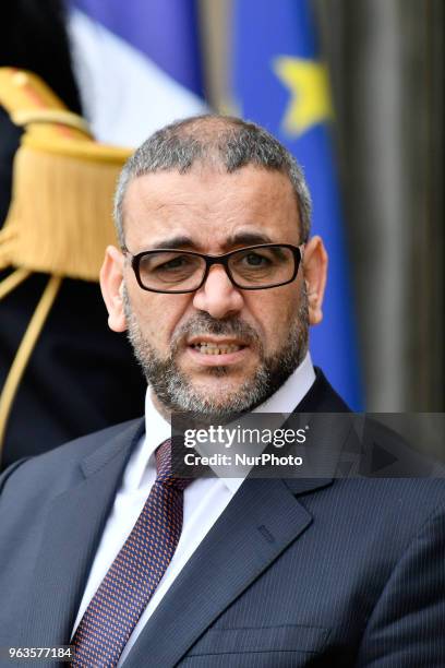 Arrival at the Elysée Palace of Mr Khaled MECHRI, President of the High Council of State of Libya, on 29 May 2018. The International conference on...