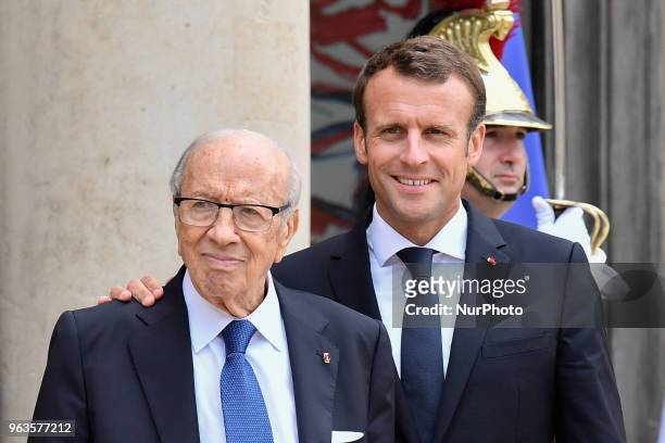 The President of the French Republic, Mr. Emmanuel Macron welcomed His Exc. Mr. Béji Caïd ESSEBSI, President of the Tunisian Republic for the...