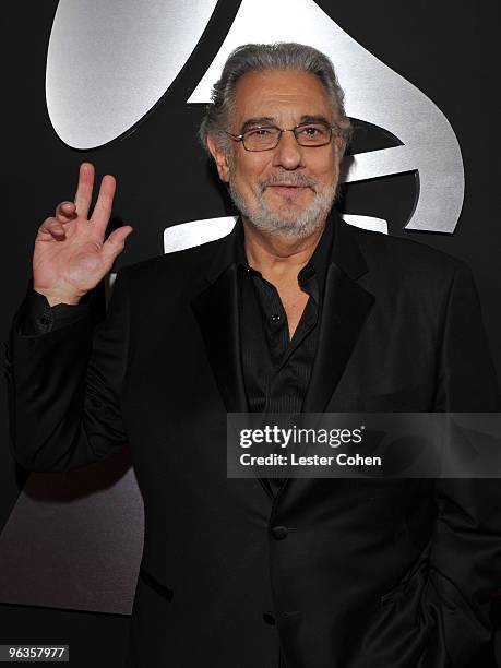 Opera singer Placido Domingo arrives at the 52nd Annual GRAMMY Awards held at Staples Center on January 31, 2010 in Los Angeles, California.