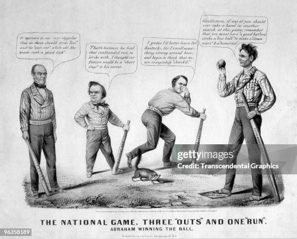 Abraham Lincoln Baseball Cartoon 1860 Abraham Lincoln Baseball Cartoon 1860