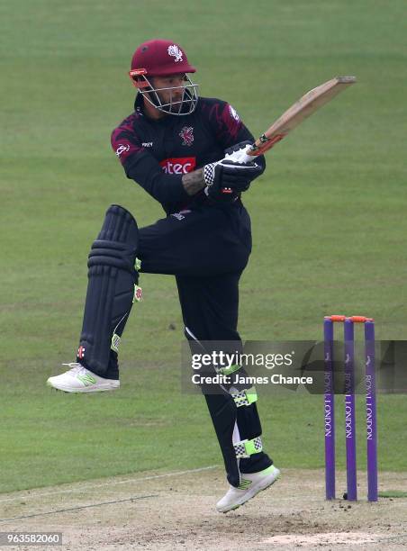 Peter Trego of Somerset bats during the Royal London One-Day Cup match between The Kent Spitfires and Somerset at The Spitfire Ground on May 29, 2018...