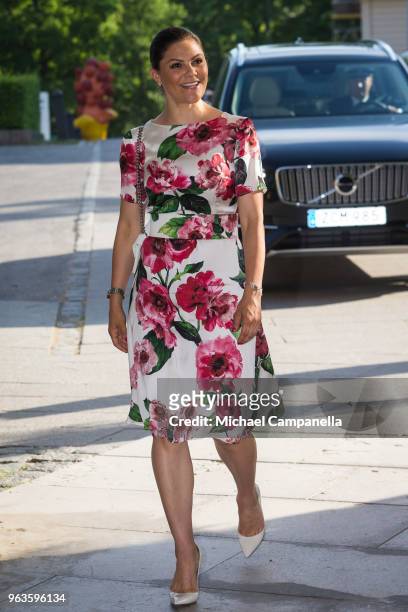 Crown Princess Victoria of Sweden attends the annual meeting of the friends of the National Museum at the Modern Museum on May 29, 2018 in Stockholm,...