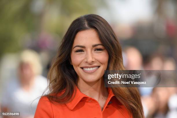 Sarah Shahi visits "Extra" at Universal Studios Hollywood on May 29, 2018 in Universal City, California.