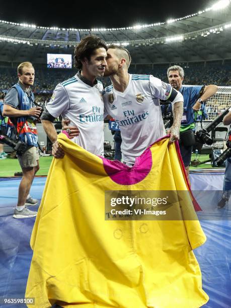 Bullfighter Alejandro Talavante, Sergio Ramos of Real Madrid during the UEFA Champions League final between Real Madrid and Liverpool on May 26, 2018...