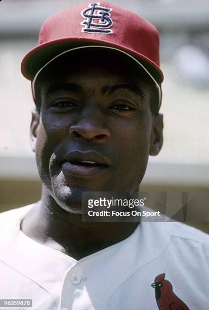 S: First Baseman Bill White of the St. Louis Cardinals on the field before the start of a circa 1960's Major League Baseball game at Busch Stadiium...