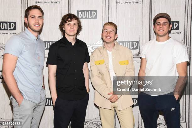 Blake Jenner, Evan Peters, Barry Keoghan and Jared Abrahamson attend the Build Series to discuss the new film 'American Animals' at Build Studio on...