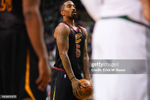 Playoffs: Cleveland Cavaliers JR Smith during free throw vs Boston Celtics at TD Garden. Game 7. Boston, MA 5/27/2018 CREDIT: Erick W. Rasco