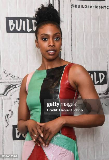 Condola Rashad attends the Build Series to discuss the broadway show 'Saint Joan' at Build Studio on May 29, 2018 in New York City.