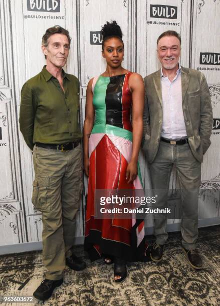 John Glover, Condola Rashad and Patrick Page attend the Build Series to discuss the broadway show 'Saint Joan' at Build Studio on May 29, 2018 in New...
