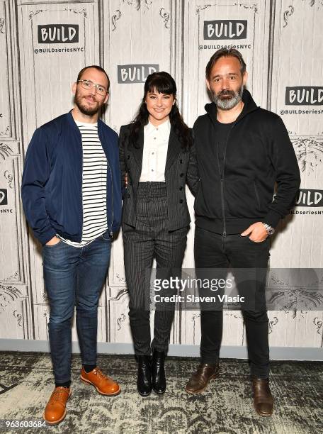 Actors Sam Claflin, Shailene Woodley and director Baltasar Kormakur visit Build Series to discuss "Adrift" at Build Studio on May 29, 2018 in New...