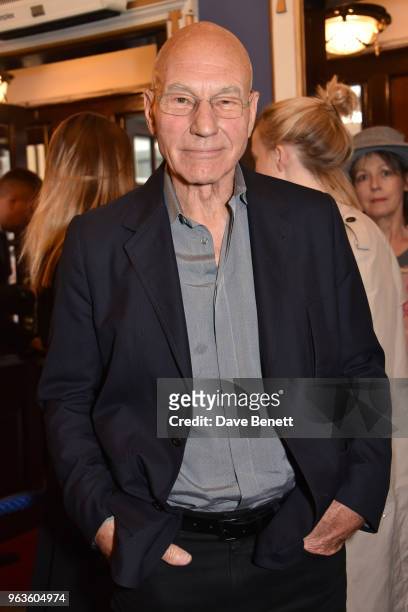 Patrick Stewart arrives at the press night performance of "Consent" at the Harold Pinter Theatre on May 29, 2018 in London, England.