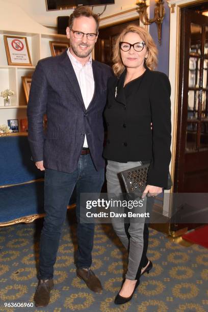 Russell Thomas and Kim Cattrall arrive at the press night performance of "Consent" at the Harold Pinter Theatre on May 29, 2018 in London, England.