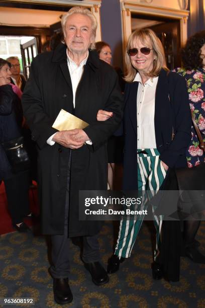 Leigh Lawson and Twiggy arrive at the press night performance of "Consent" at the Harold Pinter Theatre on May 29, 2018 in London, England.