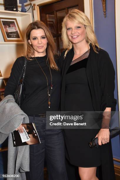 Linda Papadopoulos and guest arrive at the press night performance of "Consent" at the Harold Pinter Theatre on May 29, 2018 in London, England.