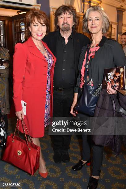 Kathy Lette, Sir Trevor Nunn and Maureen Lipman arrive at the press night performance of "Consent" at the Harold Pinter Theatre on May 29, 2018 in...