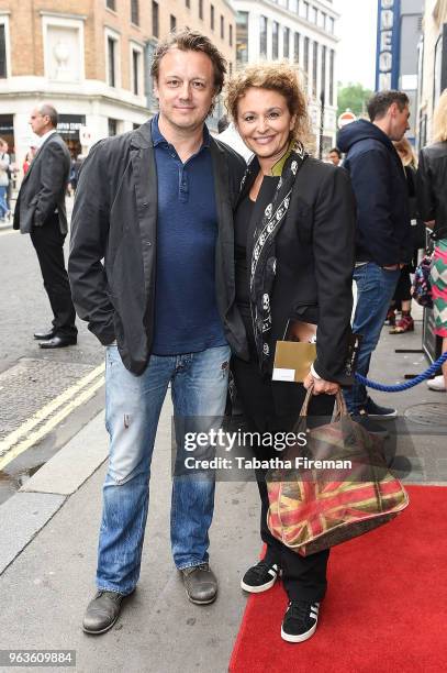 Nadia Sawalha and her husband Mark Adderley attend the opening night of Nina Raine's 'Consent' at Harold Pinter Theatre on May 29, 2018 in London,...