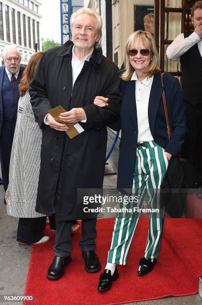 Twiggy and her husband Leigh Lawson attend the opening night of Nina Raine's 'Consent' at Harold Pinter Theatre on May 29, 2018 in London, England.