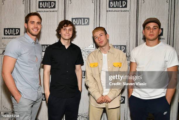 Actors Blake Jenner, Evan Peters, Barry Keoghan and Jared Abrahamson attend the Build Series to discuss the new film "American Animals" at Build...